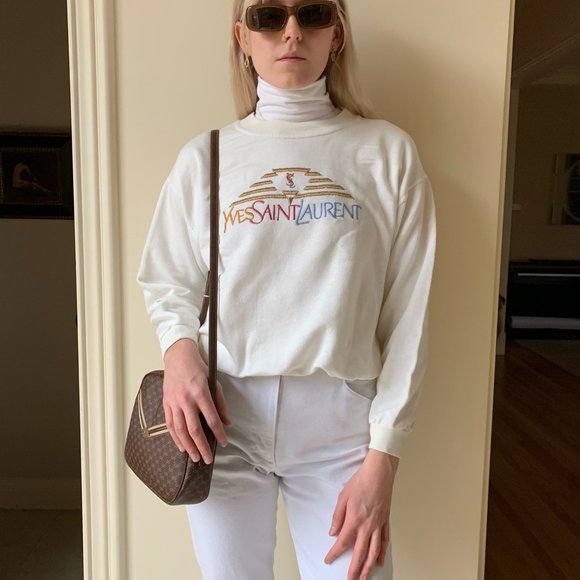Yves Saint Laurent Sweaters - YSL Vintage White Cotton Sweater